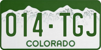 CO license plate 014TGJ