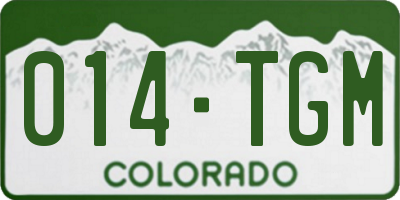 CO license plate 014TGM