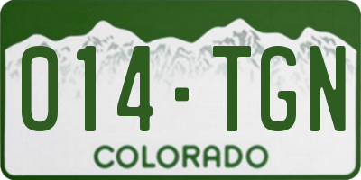 CO license plate 014TGN