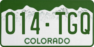 CO license plate 014TGQ