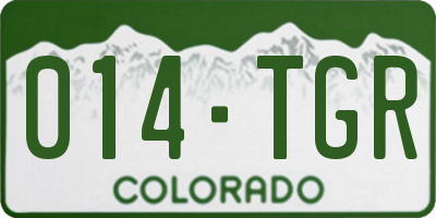 CO license plate 014TGR