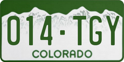 CO license plate 014TGY