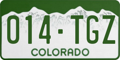 CO license plate 014TGZ