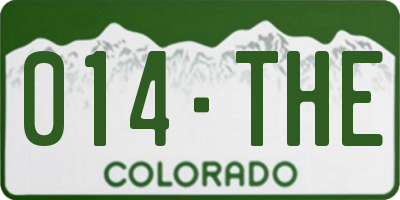 CO license plate 014THE