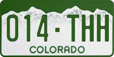 CO license plate 014THH