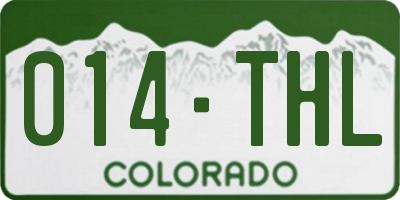 CO license plate 014THL