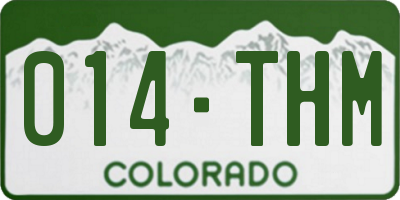 CO license plate 014THM