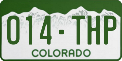 CO license plate 014THP