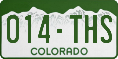 CO license plate 014THS