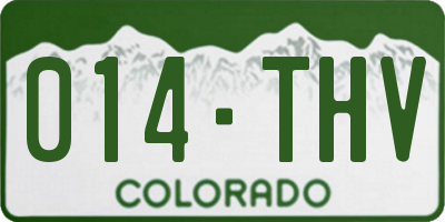 CO license plate 014THV