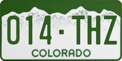 CO license plate 014THZ