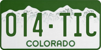 CO license plate 014TIC