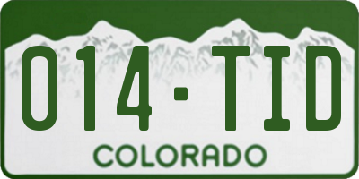 CO license plate 014TID