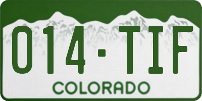 CO license plate 014TIF