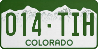 CO license plate 014TIH