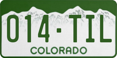 CO license plate 014TIL