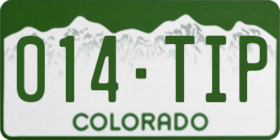 CO license plate 014TIP