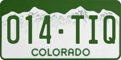 CO license plate 014TIQ