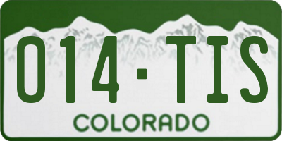 CO license plate 014TIS