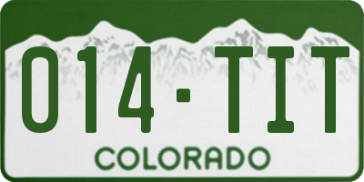 CO license plate 014TIT