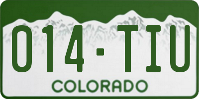 CO license plate 014TIU