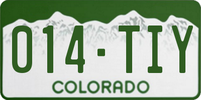 CO license plate 014TIY