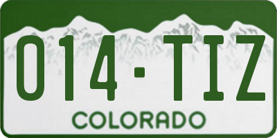 CO license plate 014TIZ