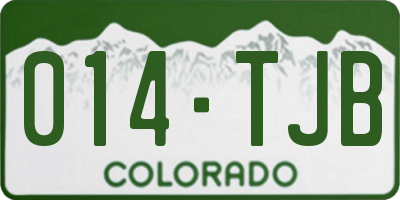 CO license plate 014TJB