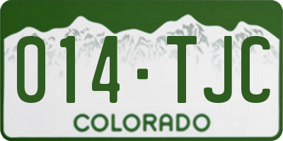 CO license plate 014TJC