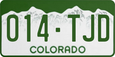 CO license plate 014TJD