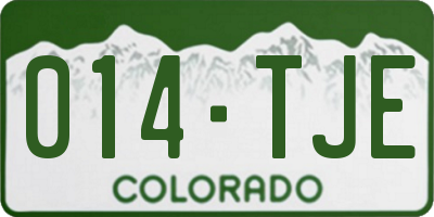 CO license plate 014TJE