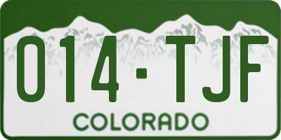 CO license plate 014TJF