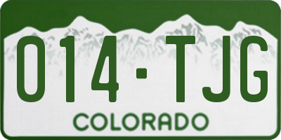 CO license plate 014TJG