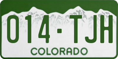 CO license plate 014TJH