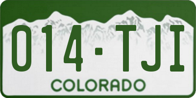 CO license plate 014TJI