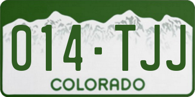 CO license plate 014TJJ