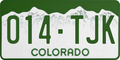 CO license plate 014TJK