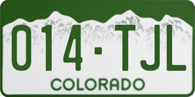 CO license plate 014TJL