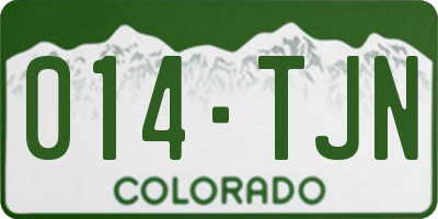 CO license plate 014TJN