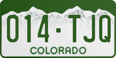 CO license plate 014TJQ