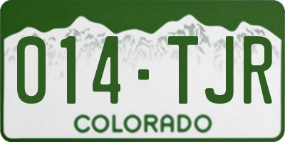 CO license plate 014TJR