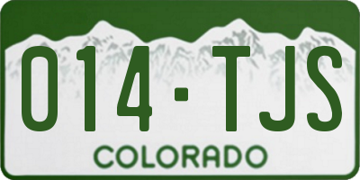 CO license plate 014TJS