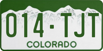 CO license plate 014TJT