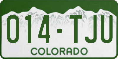 CO license plate 014TJU