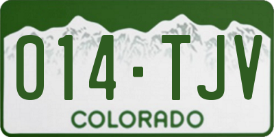 CO license plate 014TJV