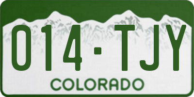 CO license plate 014TJY