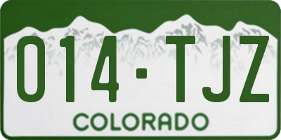 CO license plate 014TJZ