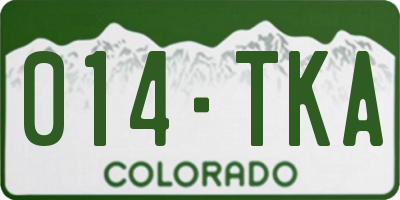 CO license plate 014TKA