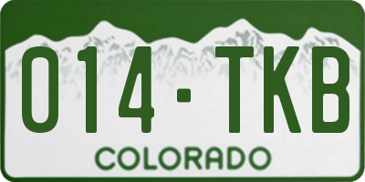 CO license plate 014TKB