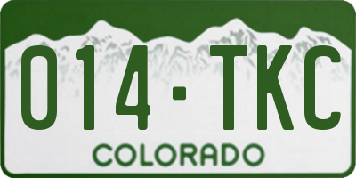 CO license plate 014TKC